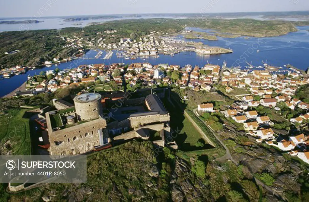 View of fortress with cityscape