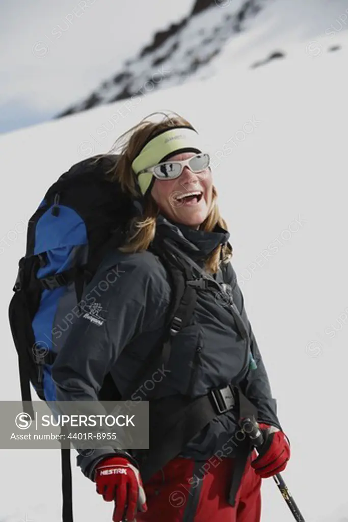 A smiling skier, Abisko, Lapland, Sweden.