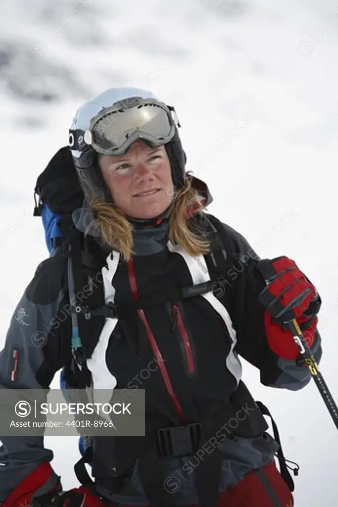 A female skier, Abisko, Lapland, Sweden.
