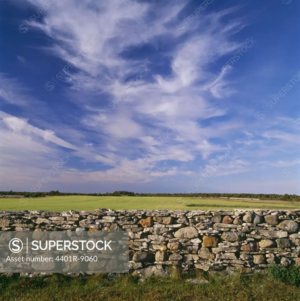 Cloud patterns above rural landscape