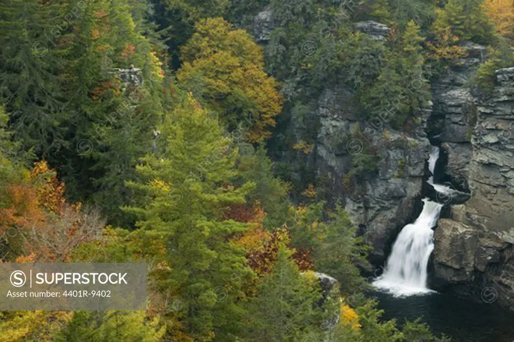 A waterfall in the Appalachian Mountains, USA.