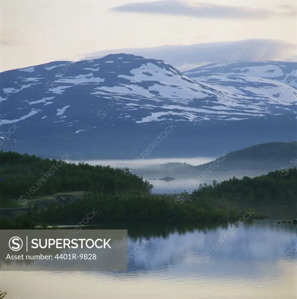 Lakes, Tornestrask, Lapland, Sweden.