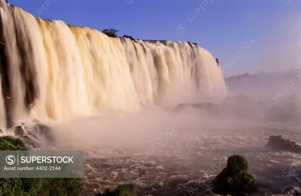 Iguazu Falls from Brazilian side, border Brazil and Argentina