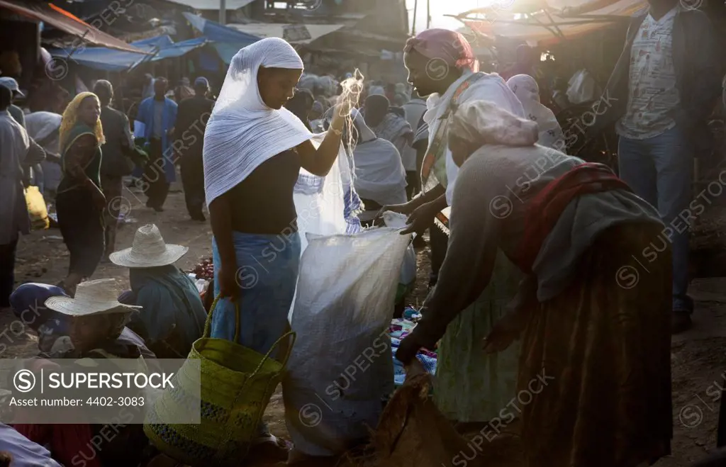 Scene in a street market, Addis Ababa, Ethiopia, Africa