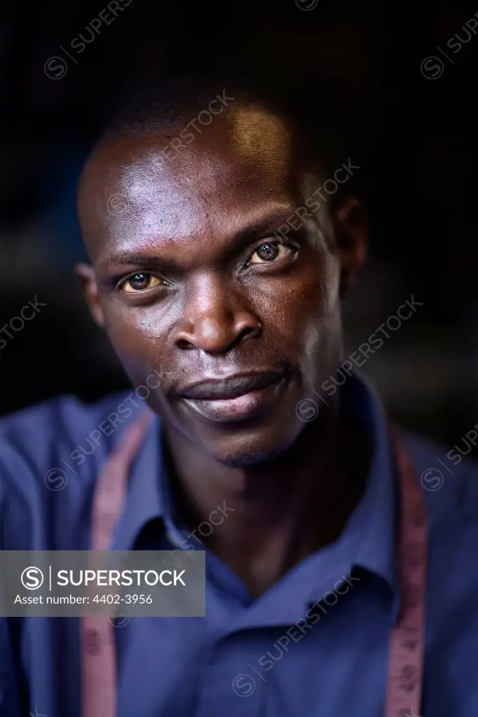 Jared Duma of the Hope Tailoring Shop, Nairobi, Kenya.