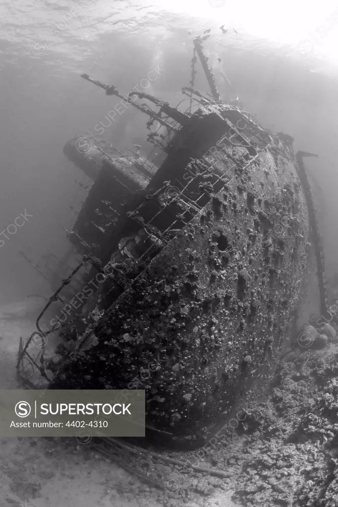 Shipwreck underwater in the northern Red Sea, Egypt