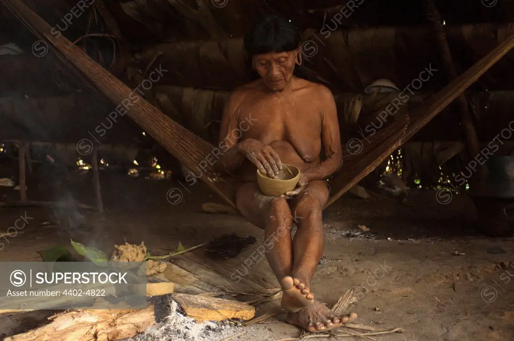 Huaorani Indians, Yasuni National Park, Amazon rainforest, Ecuador, South America.