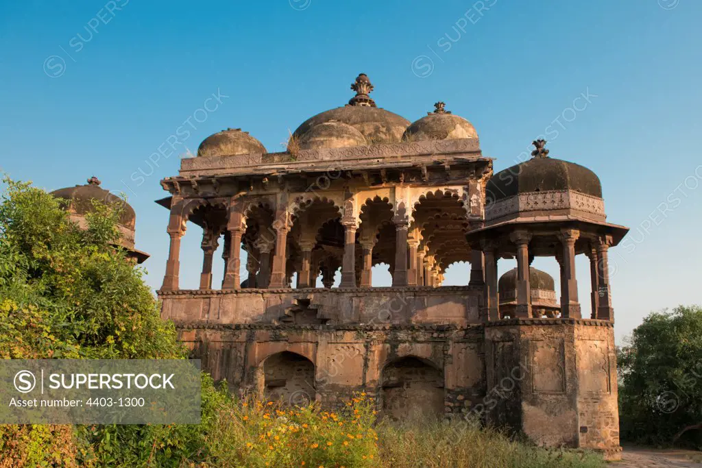Ranthambhore Fort Cenotaph of Hammir dev Chauhan known locally as forty two pillar temple Rajasthan India