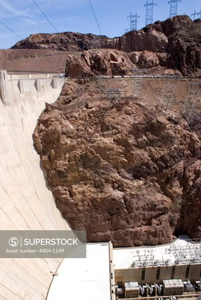 USA, Arizona/Nevada, Hoover Dam electrical distribution infrastructure