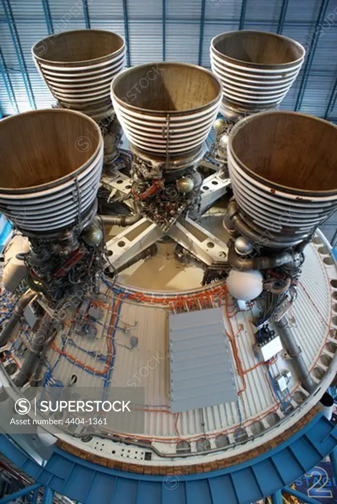 USA, Florida, Kennedy Space Center, Saturn V second stage engines