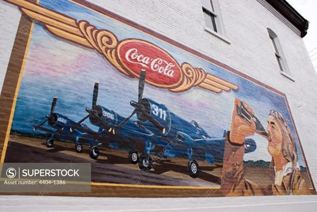 USA, Illinois, Pontiac, Mural advertisement