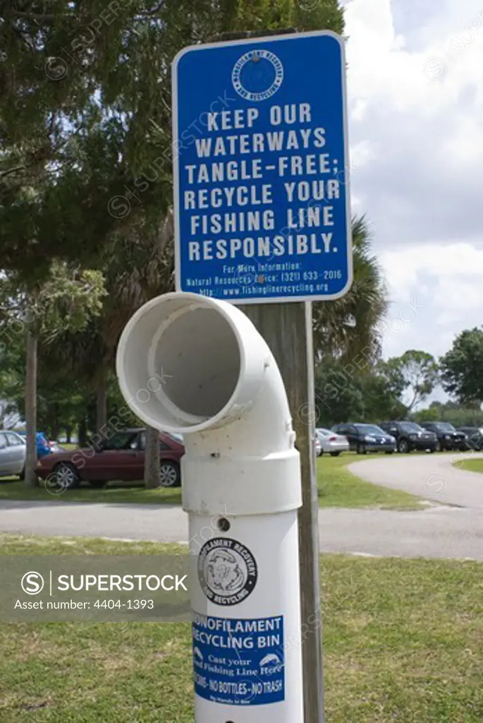 USA, Florida, Fishing line recycling bin