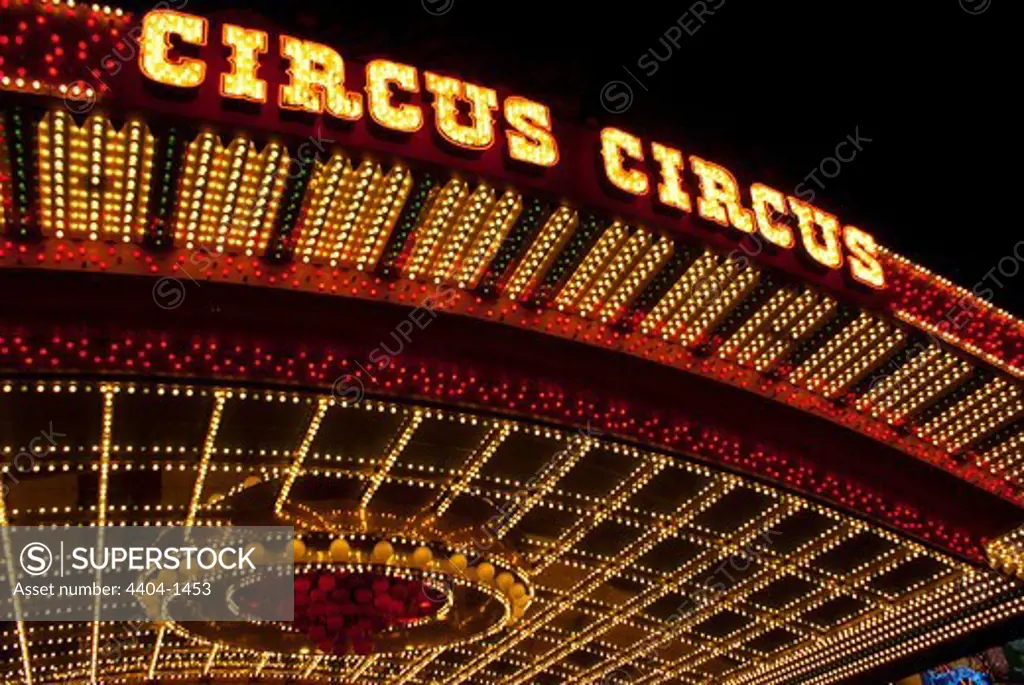 USA, Nevada, Las Vegas, Circus Circus hotel entrance canopy