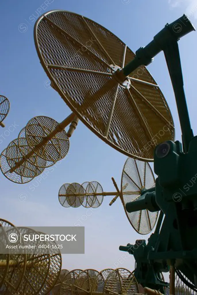 Tracking antennas at a museum, Baikonur Space Museum, Baikonur Cosmodrome, Kazakhstan