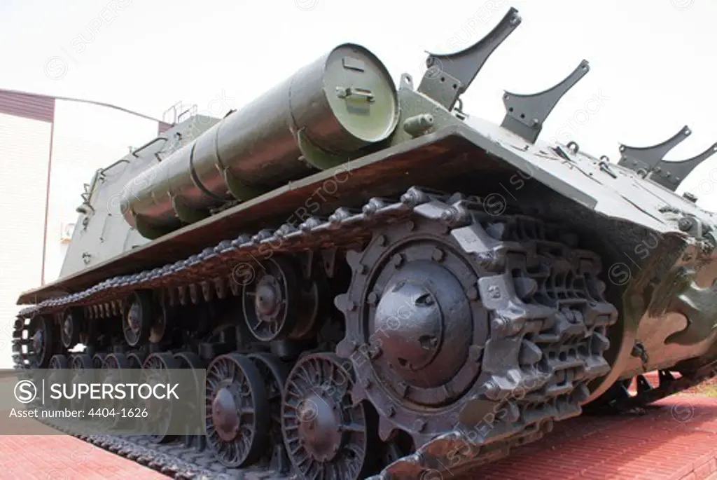 Russian tank at a museum, Baikonur Space Museum, Baikonur Cosmodrome, Kazakhstan