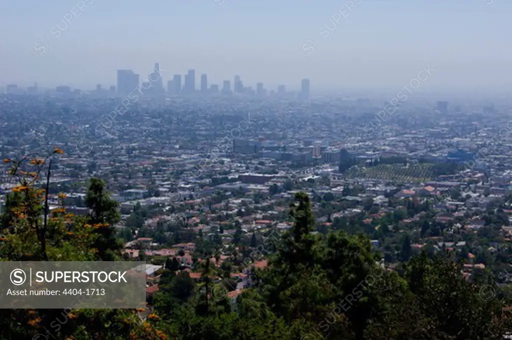 USA, California, Los Angeles, Downtown Los Angeles from Griffith Observatory