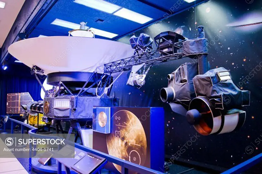 USA, California, Los Angeles, Pasadena, Jet Propulsion Laboratory museum, Os Von Karman auditorium, Full-size model of Voyager spacecraft