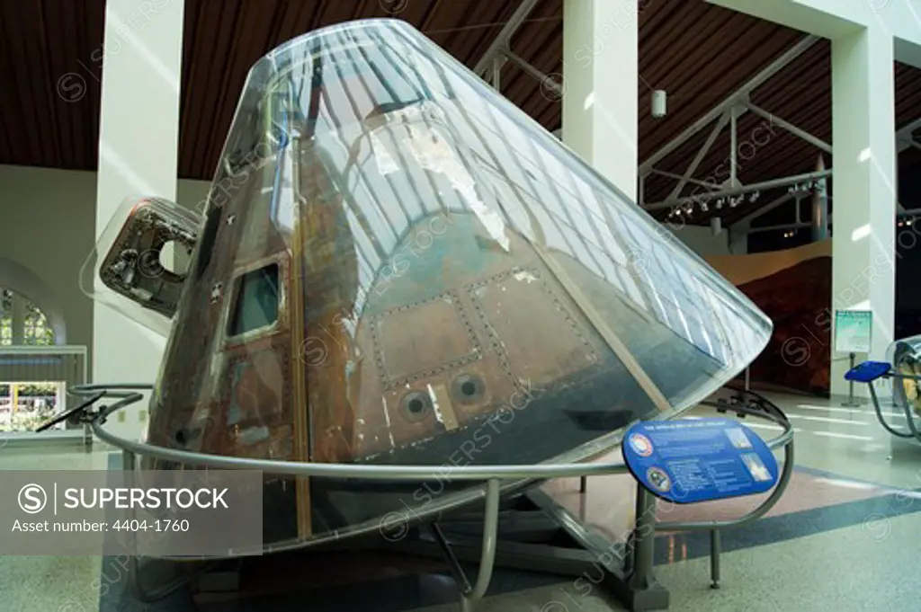 USA, California, Los Angeles, California Science Center, Apollo 18 capsule flown as part of the Apollo-Soyuz Test Project in 1975