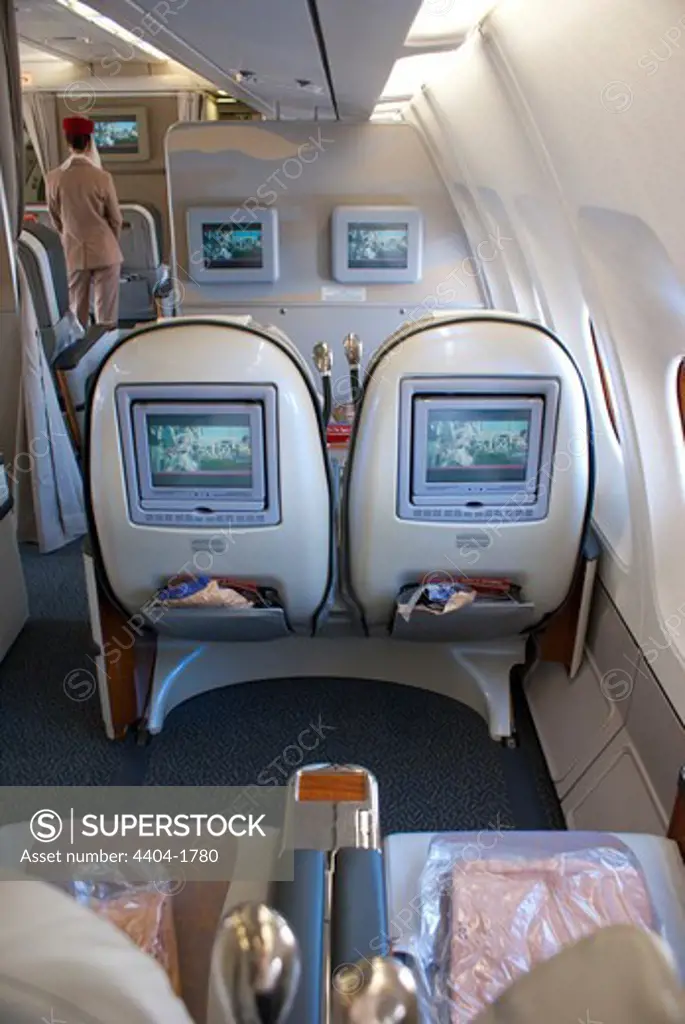 Business class seats in Airbus A340 aircraft