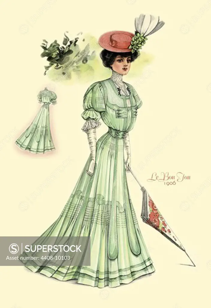 Bon Ton: Green for Springtime, L'Art De La Mode Early 20th Century American Dresses