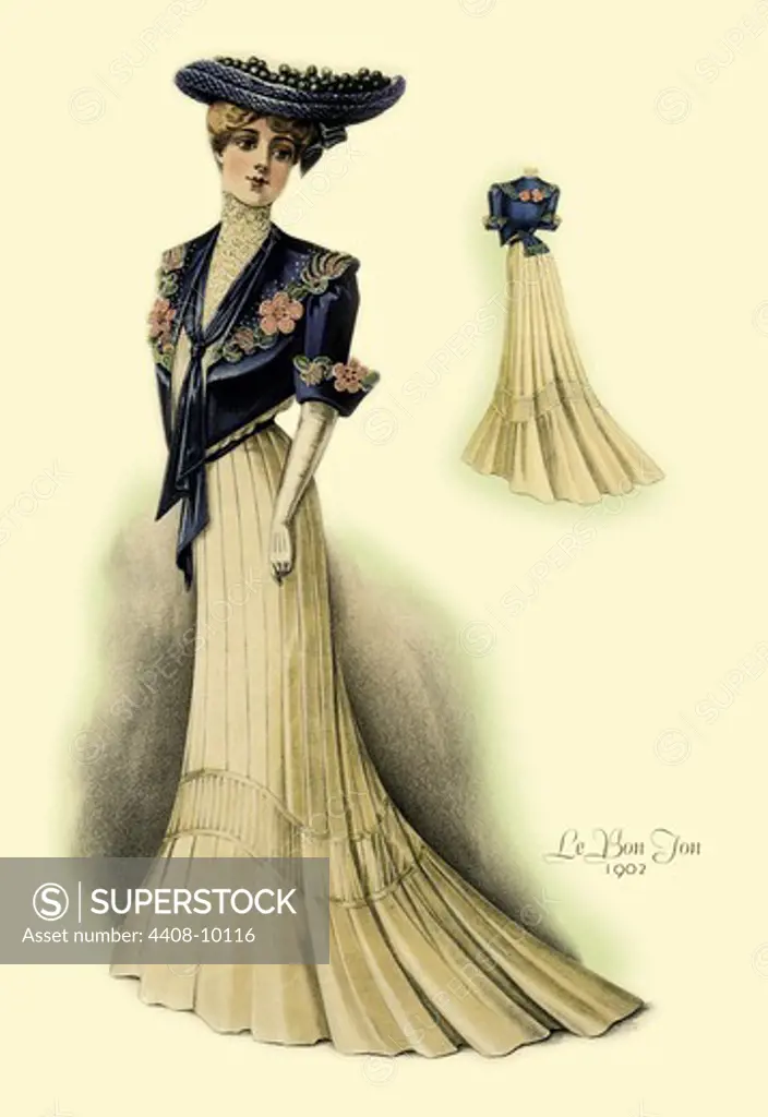 Bon Ton: Blue and Tan, L'Art De La Mode Early 20th Century American Dresses