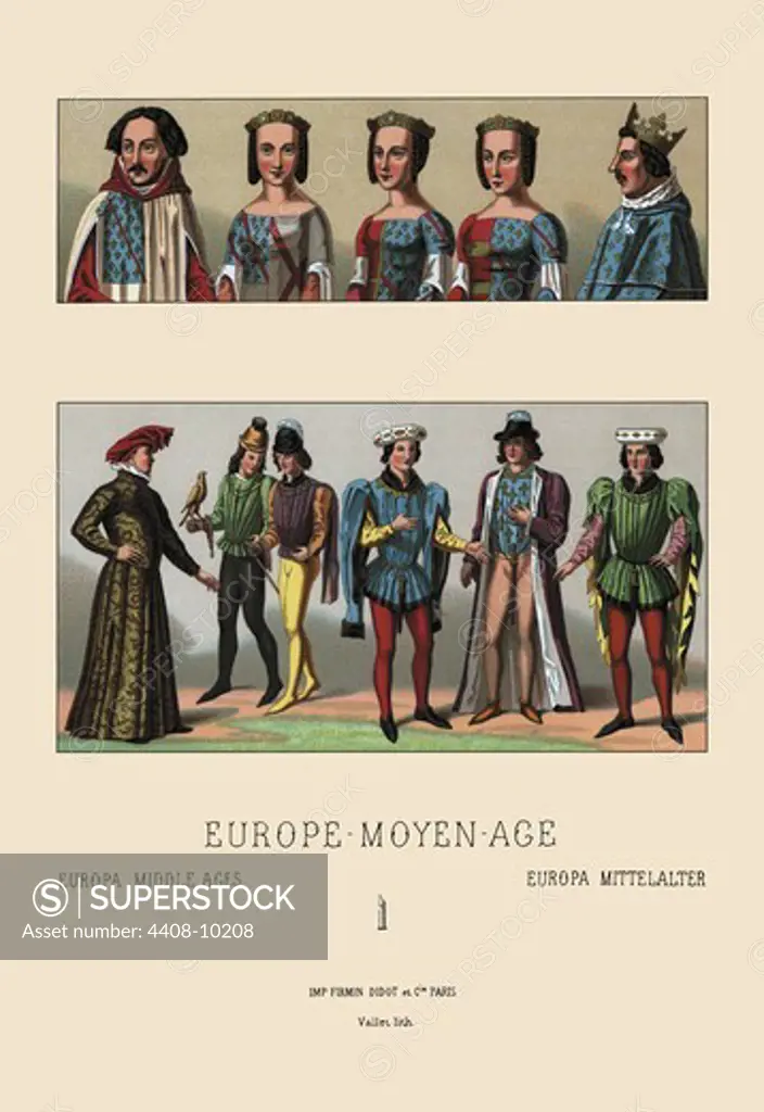 Civil Costumes of the French Nobility, 1364-1461 #2, Medieval Costume