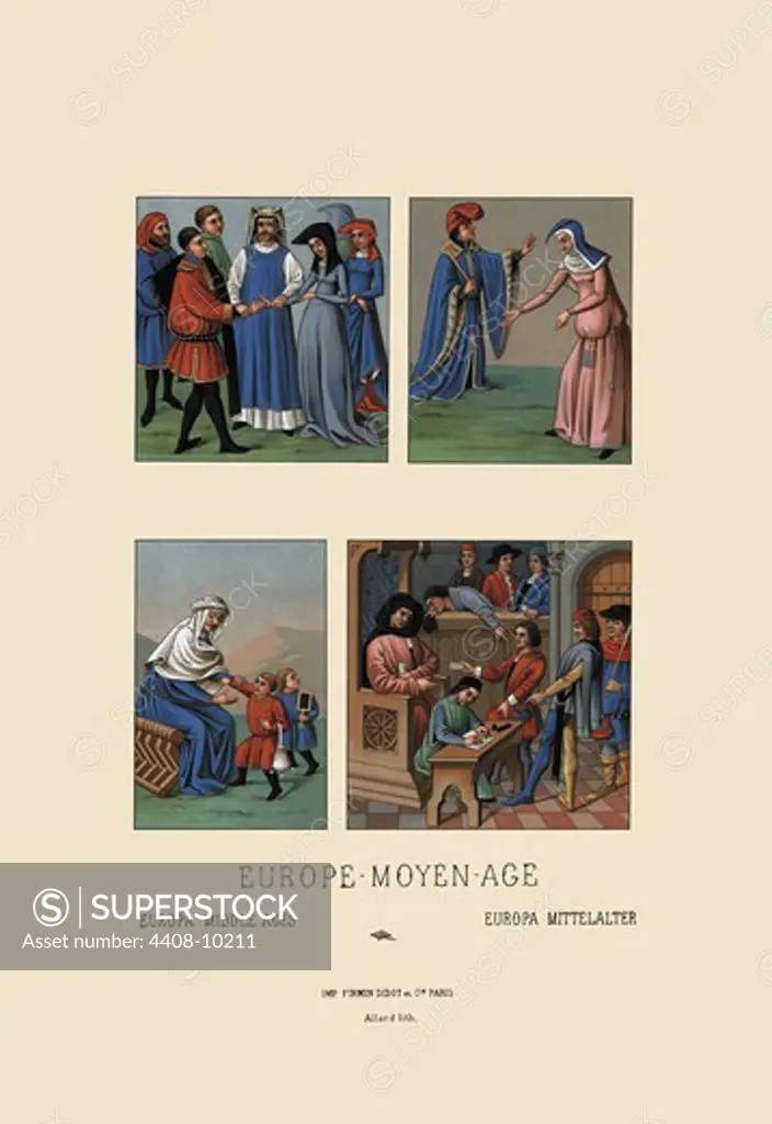 Civil Costumes and Judicial Scenes of Fifteenth Century Europe, Medieval Costume