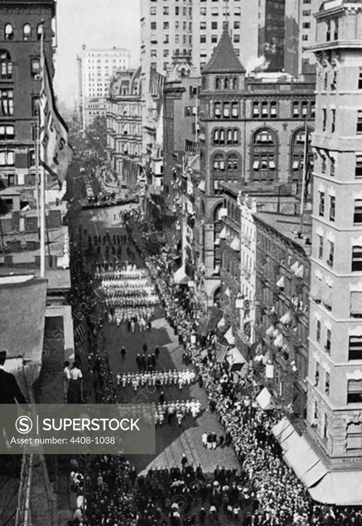 Navy Parades through Streets of New York City, New York