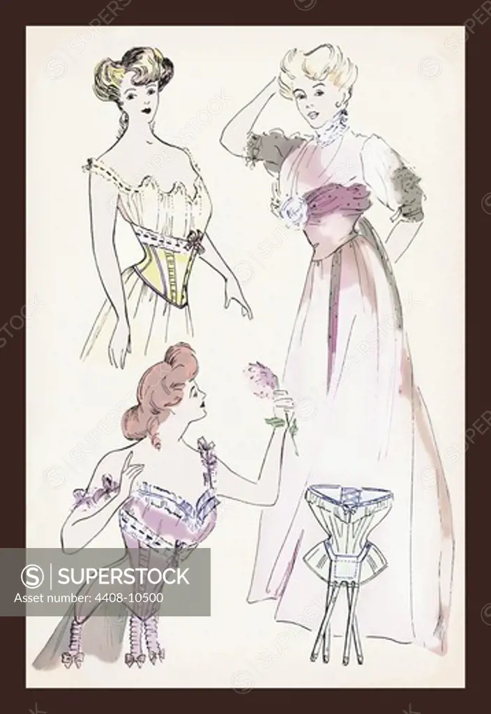 Straight Front, 1900, History of Corsets