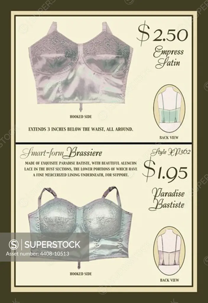 Empress Satin and Paradise Batiste Brassieres, History of Corsets