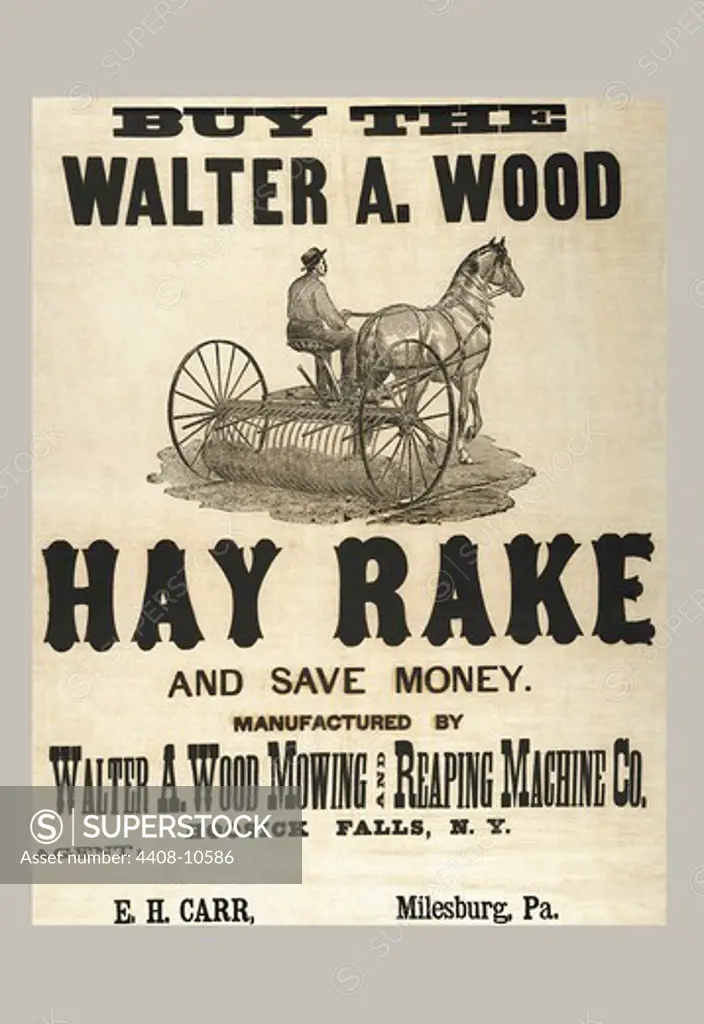 Buy the Walter A. Wood Hay Rake, Farm Machinery