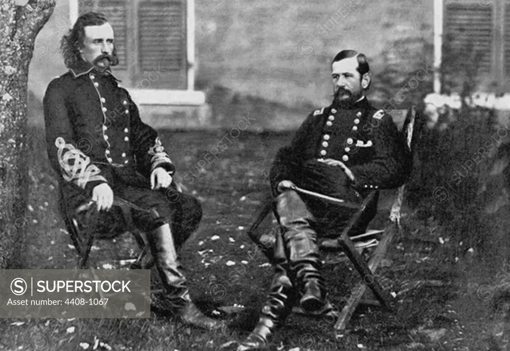 Major General Custer, General Pleasanton, Civil War - USA