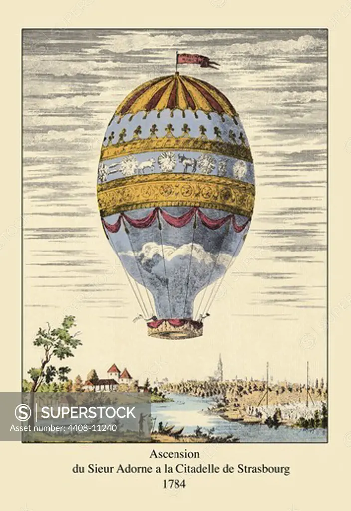 Ascension - Citadelle de Strasbourg, 1784, Hot Air Balloons & Derigibles