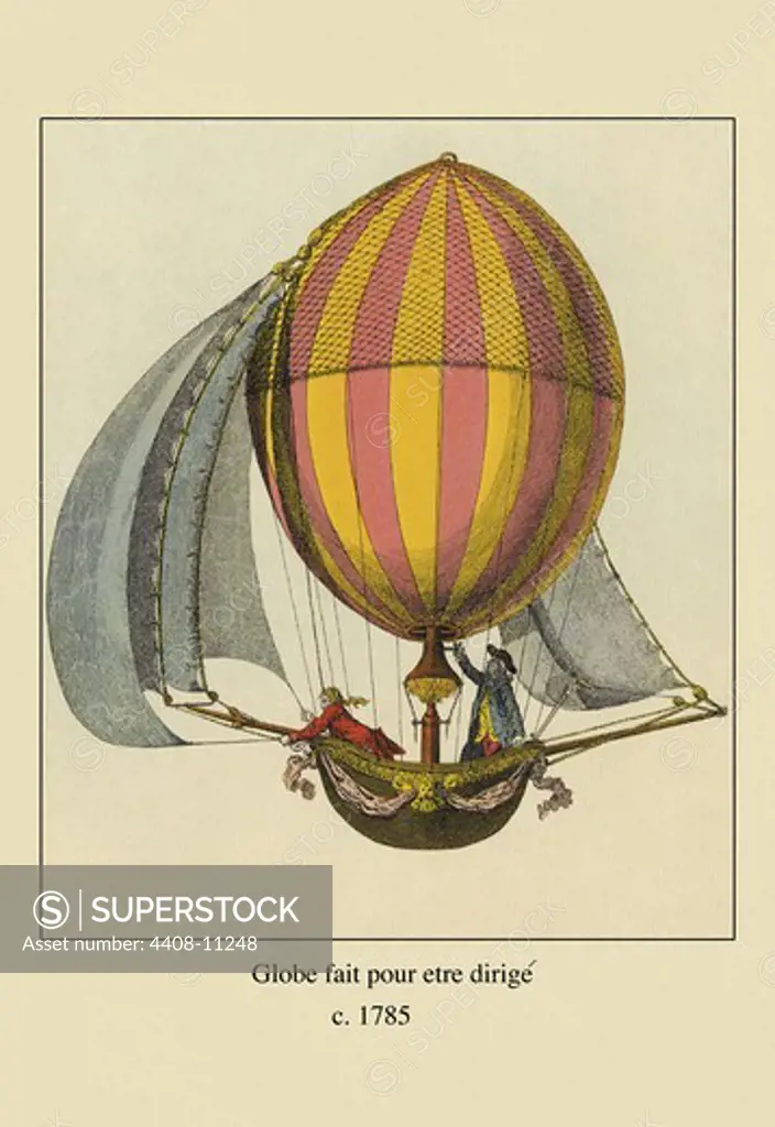 Globe Fait Pour Etre Dirige, c. 1785, Hot Air Balloons & Derigibles
