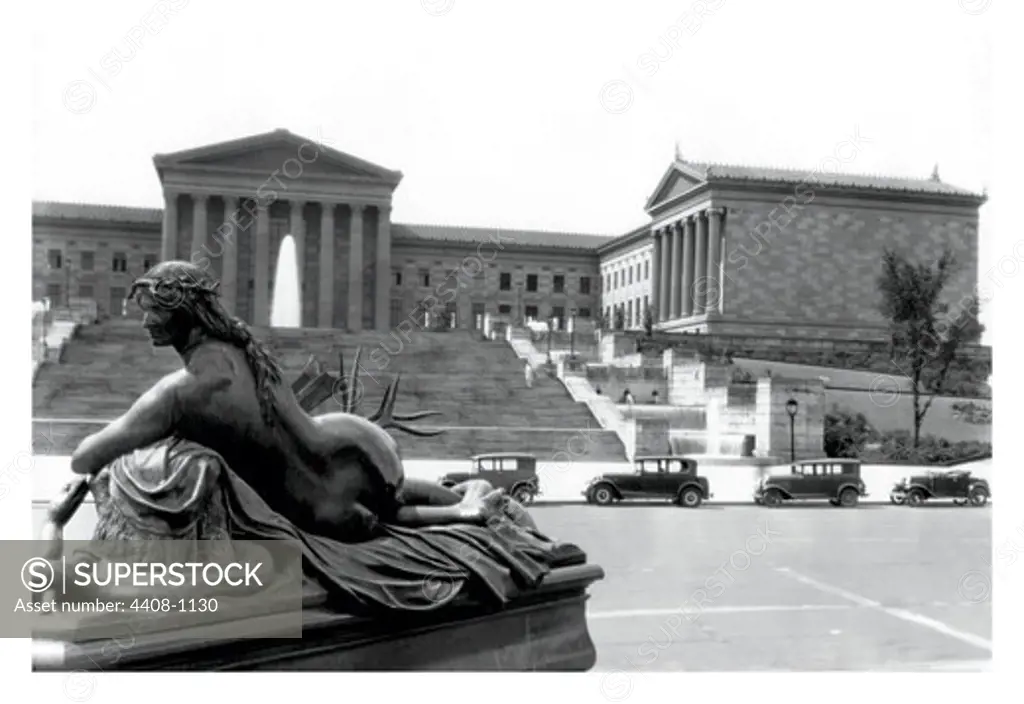 Statue in Front of Philadelphia Museum of Art, Philadelphia, Pennsylvania