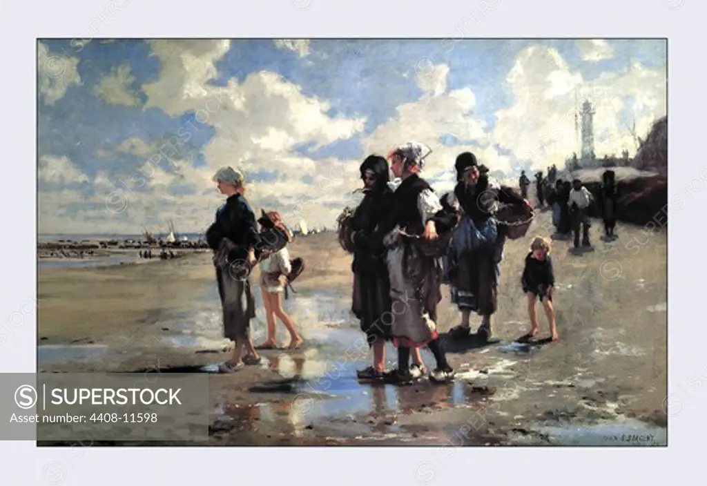 Oyster Gatherers of Cancale, Fine Art