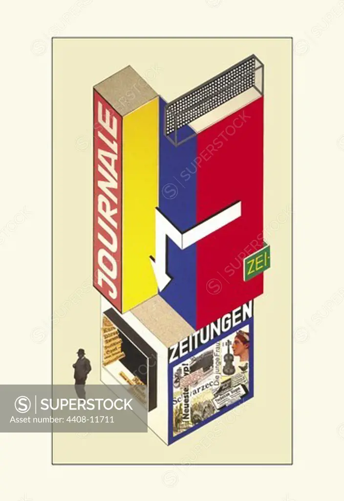 Entwurf eines Kiosk (Design of a Newsstand), Newspapers & Journals