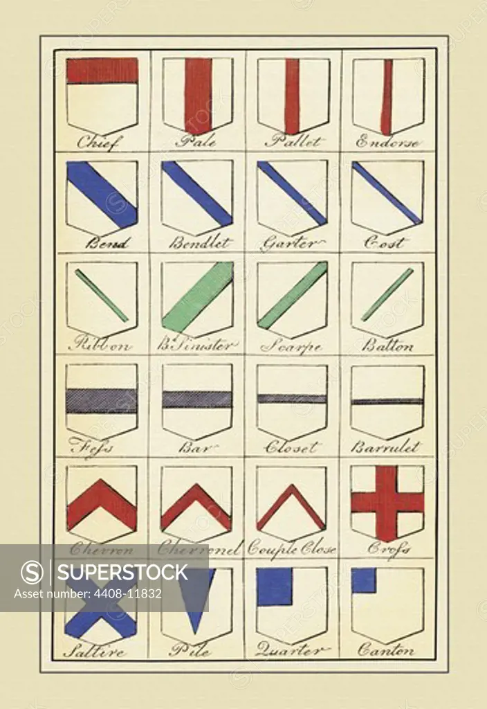 Heraldic Ordinaries - Chief, Pale, Pallet, et al., Heraldry - Emblems & Orders