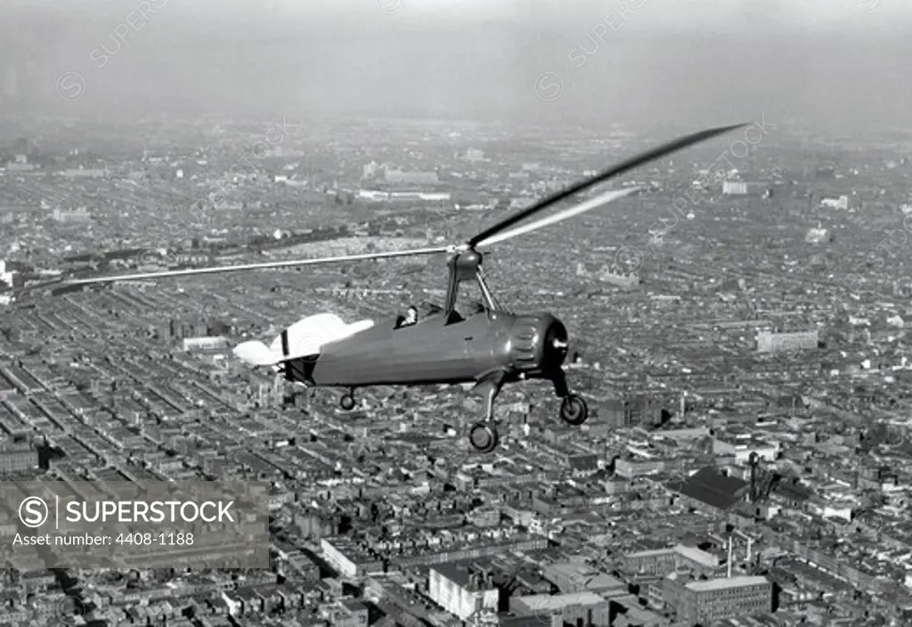 Gyrocopter In Sky, Philadelphia, PA, Philadelphia, Pennsylvania