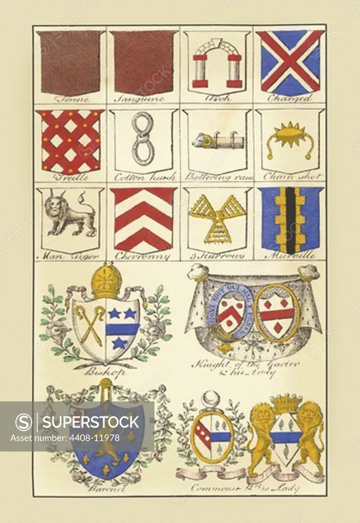Heraldic Arms - Tenne, Sanguine, et al., Heraldry - Symbols