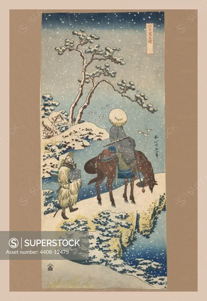 Pondering a Snowstorm, Japanese Prints