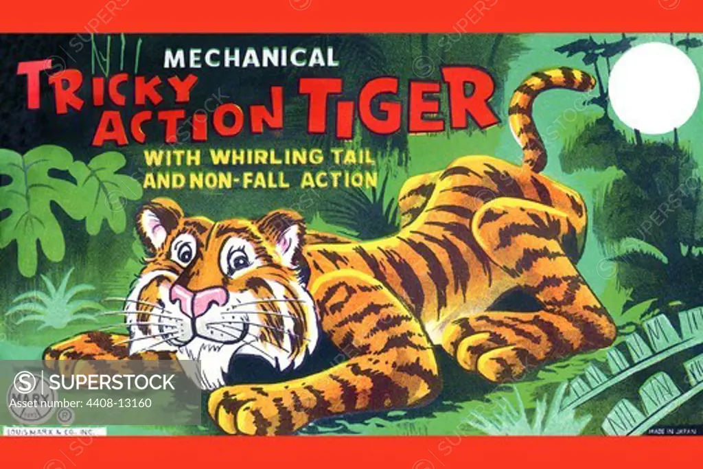 Tricky Action Tiger, Vintage Toy Box Art
