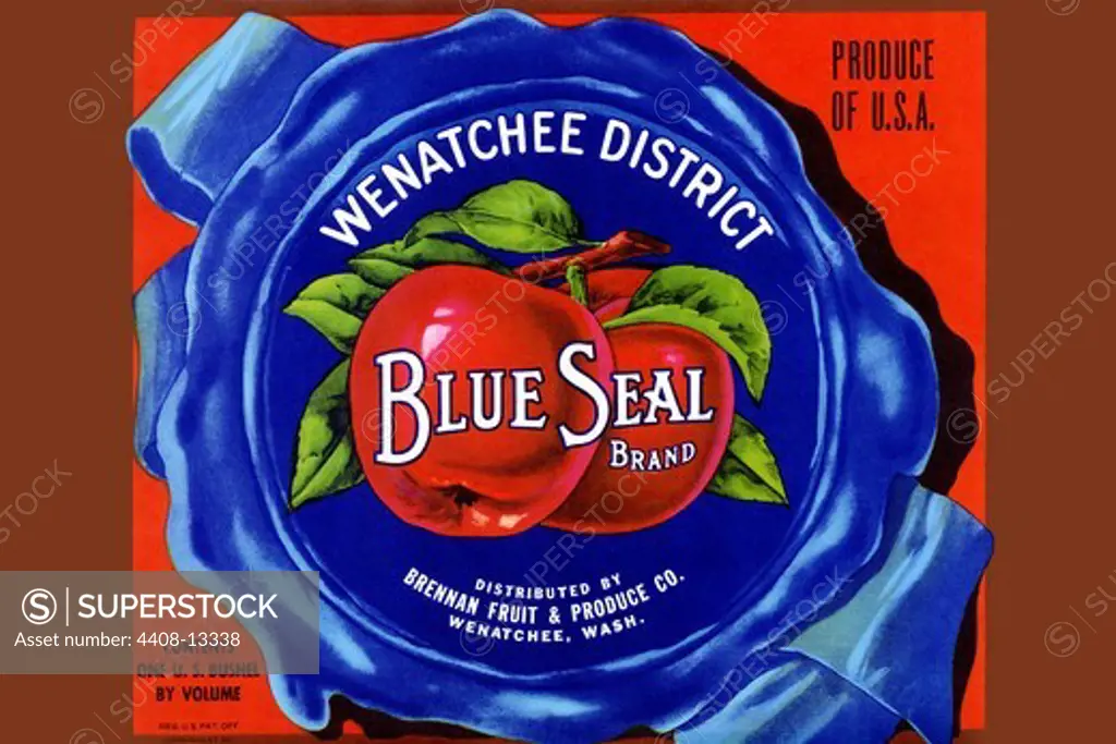 Wenatchee District Blue Seal Brand Apples, Fruits & Vegetables