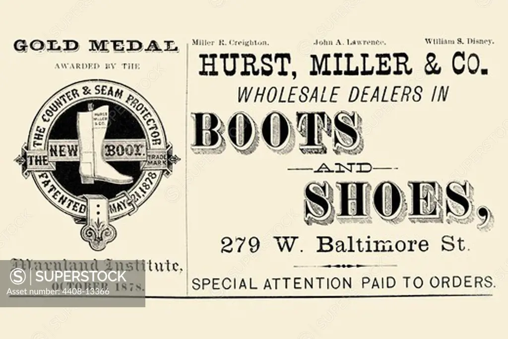 Hurst Miller & Co. - Wholesale Dealers in Boots and Shoes, Advertising