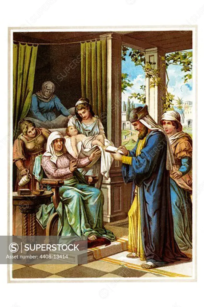 Baby Jesus in for a check up, Christian Illustration
