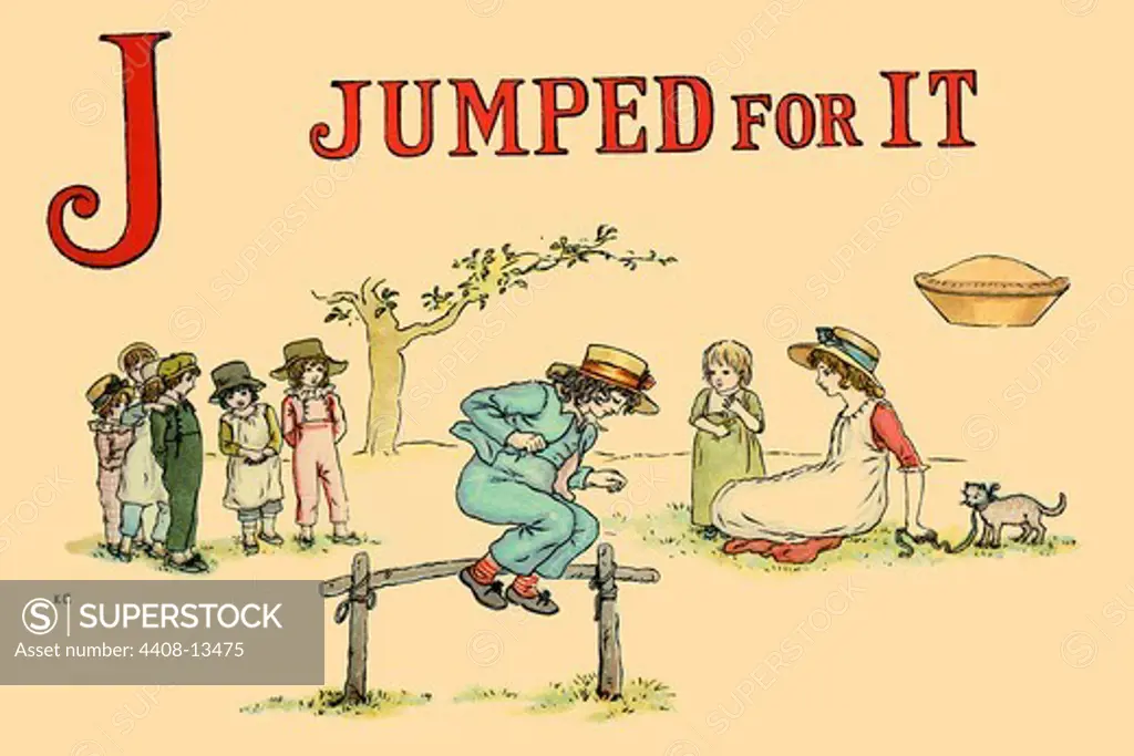 J - Jumped for It, Victorian Children's Literature - Kate Greenaway