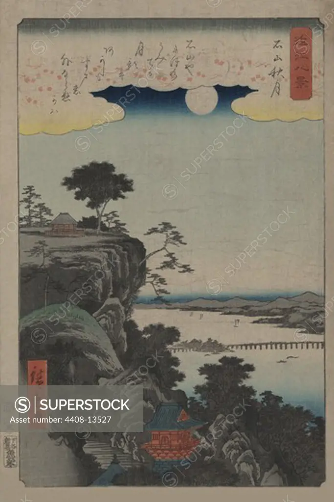 Autumn moon at Ishiyama (Ishiyama no shugestu), Japanese Prints - Hiroshige