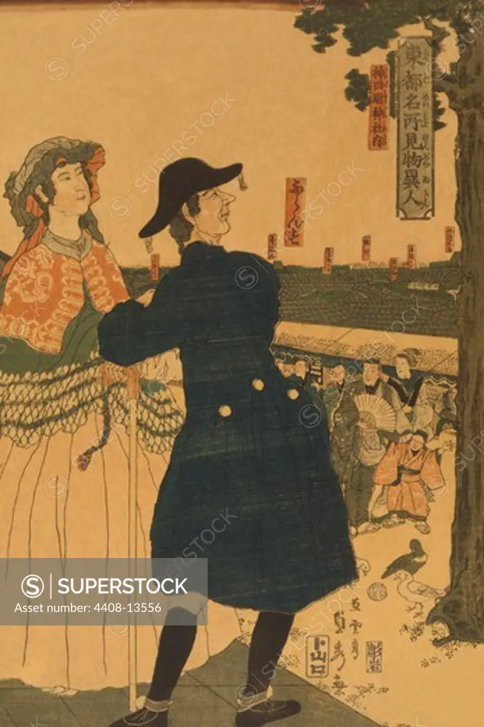 The grounds of Myo_jin shrine in Kanda (Kanda Myo_jin shanai), Japanese Prints - Hiroshige