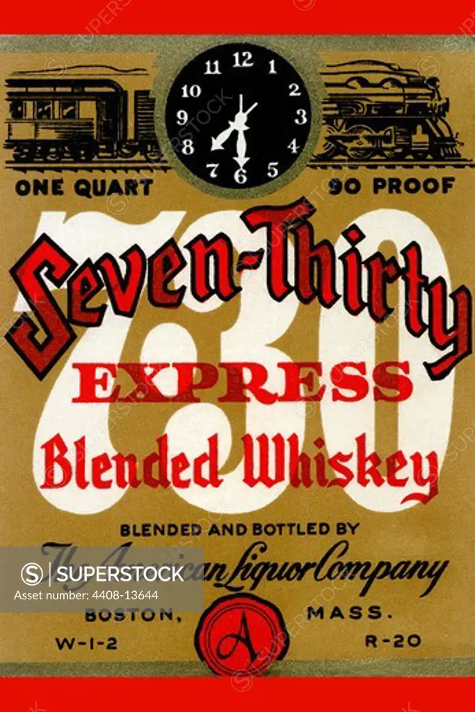 Seven-Thirty Express Blended Whiskey, Liquor & Spirits