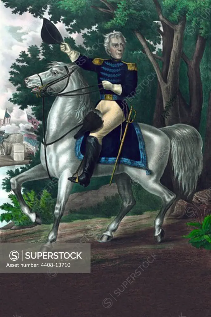 Andrew Jackson with the Tennessee forces on the Hickory Grounds A.D. 1814, US Presidents